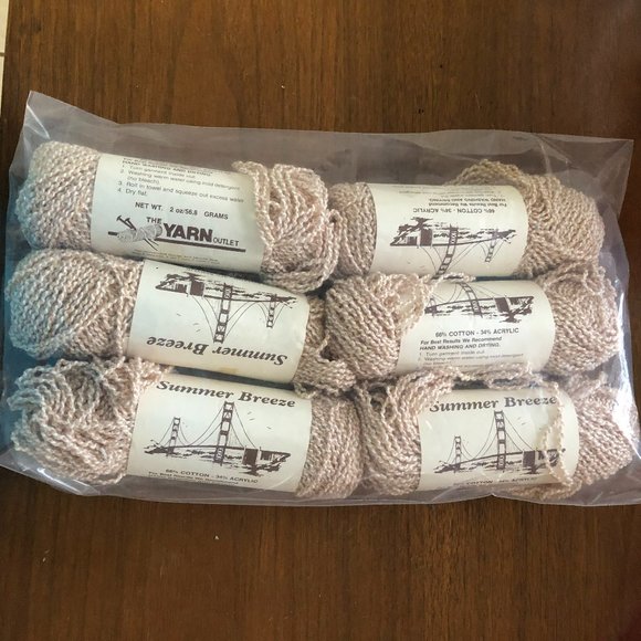 6 Summer Breeze Yarn 66% cotton 34% Acrylic 2 oz Color Camel - Picture 1 of 3